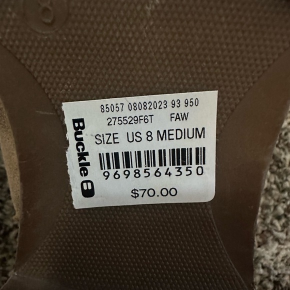 Buckle Tan Ankle Booties with Rustic Charm - Picture 4 of 5